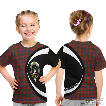 Ross Tartan Kid T-Shirt with Family Crest Circle Style