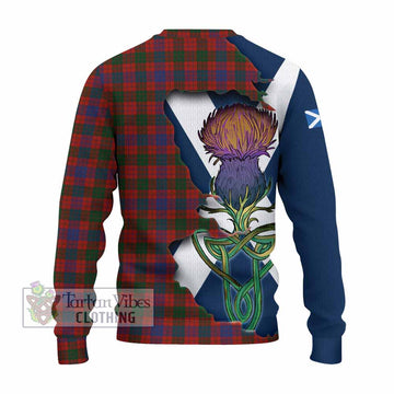 Ross Tartan Family Crest Knitted Sweater Scottish Thistle Celtic Inspired - Tartan Vibes Clothing