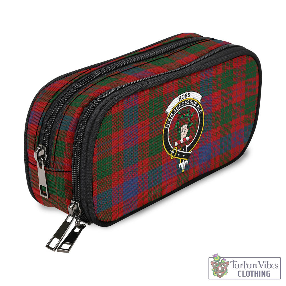 Tartan Vibes Clothing Ross Tartan Pen and Pencil Case with Family Crest