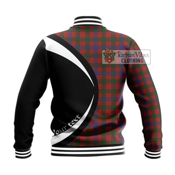 Ross Tartan Baseball Jacket with Family Crest Circle Style