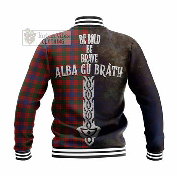 Ross Tartan Family Crest Baseball Jacket Alba Gu Brath Be Brave Lion Ancient Style - Tartan Vibes Clothing