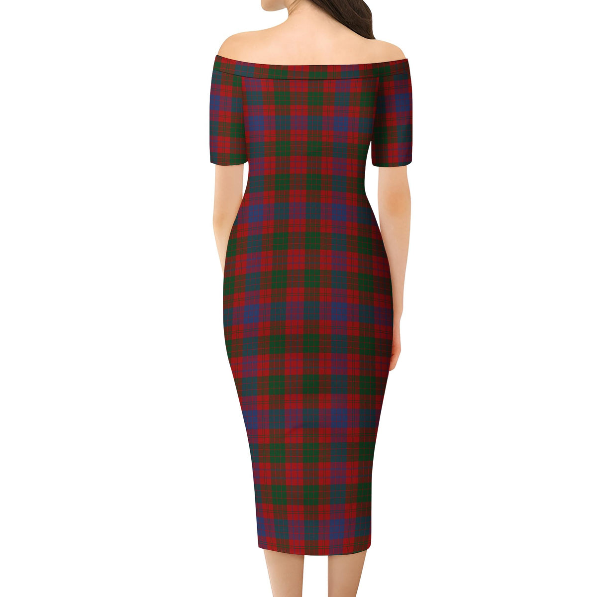Ross Tartan Off Shoulder Lady Dress - Tartan Vibes Clothing