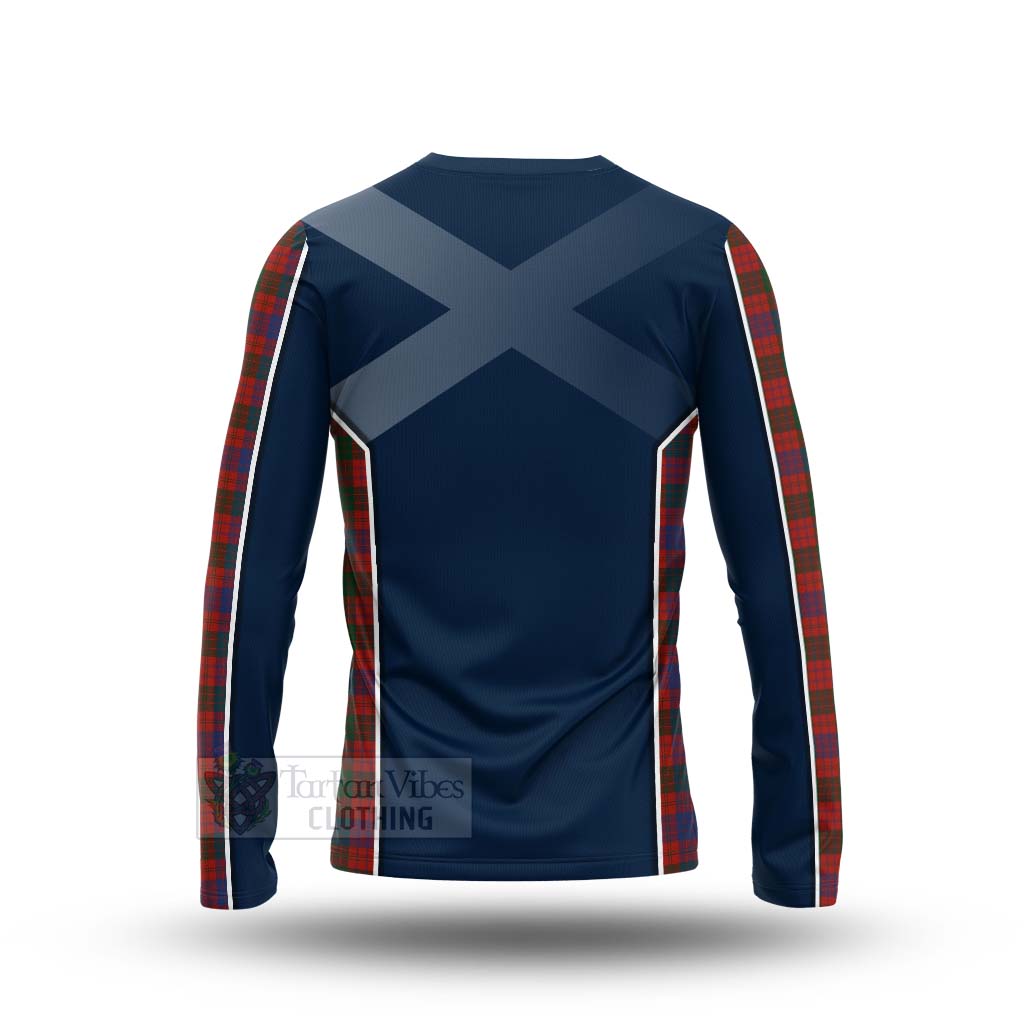 Tartan Vibes Clothing Ross Tartan Long Sleeve T-Shirt with Family Crest and Scottish Thistle Vibes Sport Style