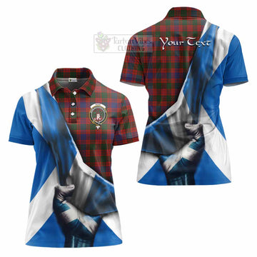 Ross Tartan Women's Polo Shirt with Family Crest Scotland Patriotic Style