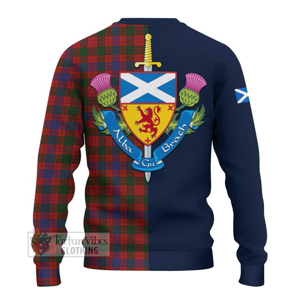 Tartan Vibes Clothing Ross Tartan Knitted Sweater with Scottish Lion Royal Arm Half Style