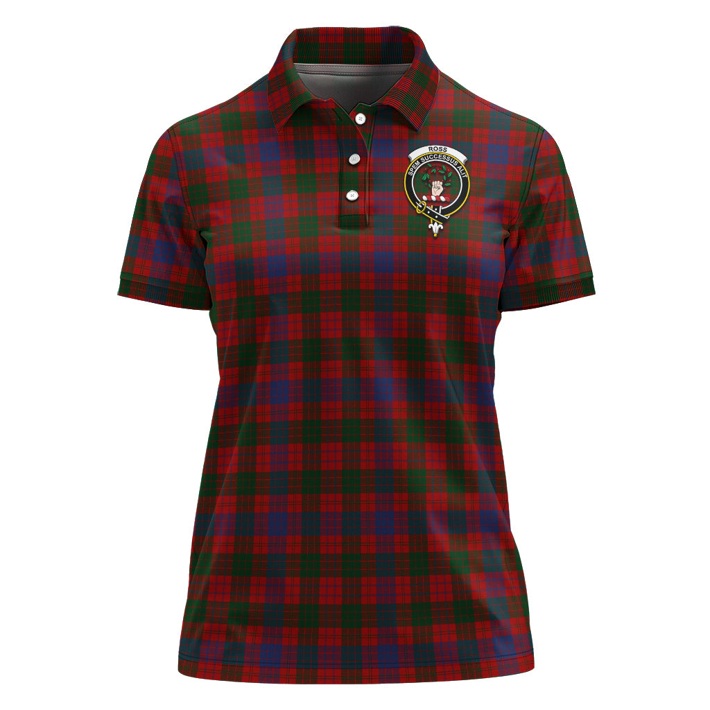 Ross Tartan Polo Shirt with Family Crest For Women - Tartan Vibes Clothing