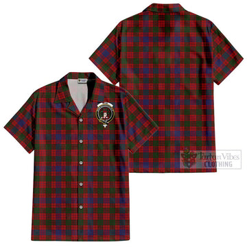 Ross Tartan Cotton Hawaiian Shirt with Family Crest