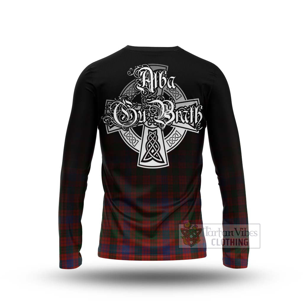 Tartan Vibes Clothing Ross Tartan Long Sleeve T-Shirt Featuring Alba Gu Brath Family Crest Celtic Inspired