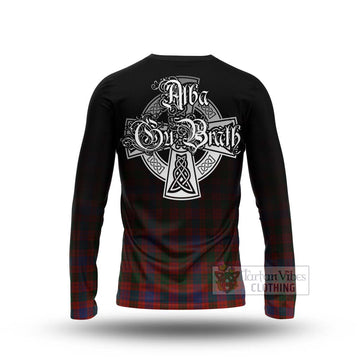 Ross Tartan Long Sleeve T-Shirt Featuring Alba Gu Brath Family Crest Celtic Inspired