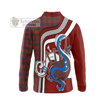 Ross Tartan Long Sleeve Polo Shirt with Epic Bagpipe Style