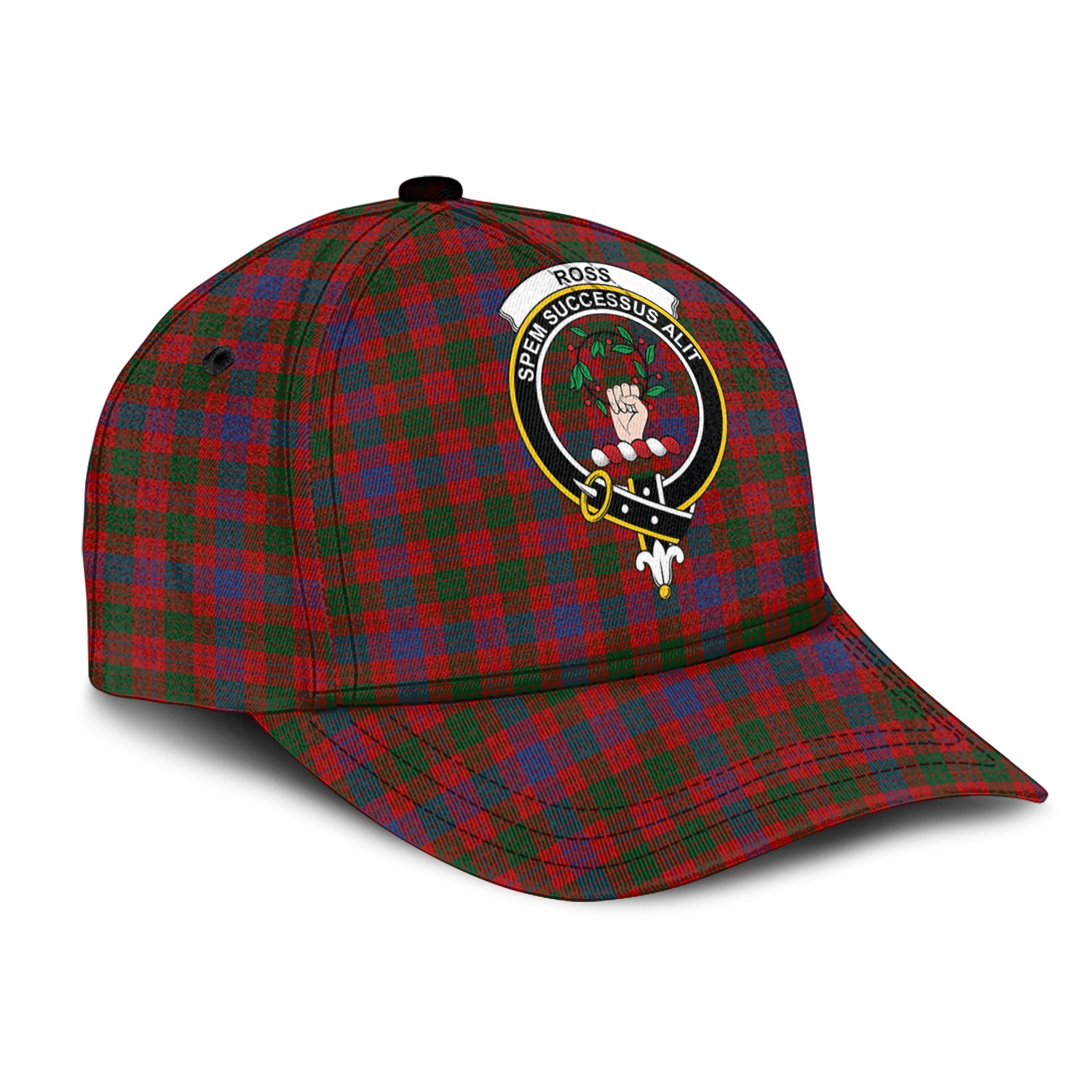 Ross Tartan Classic Cap with Family Crest - Tartan Vibes Clothing