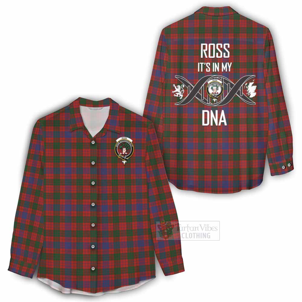 Tartan Vibes Clothing Ross Tartan Women's Casual Shirt with Family Crest DNA In Me Style