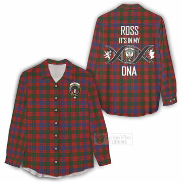 Ross Tartan Women's Casual Shirt with Family Crest DNA In Me Style