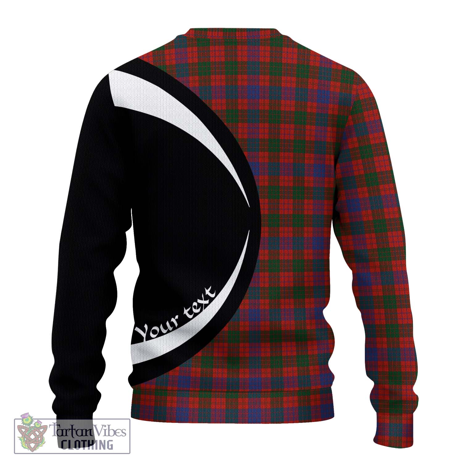 Tartan Vibes Clothing Ross Tartan Knitted Sweater with Family Crest Circle Style