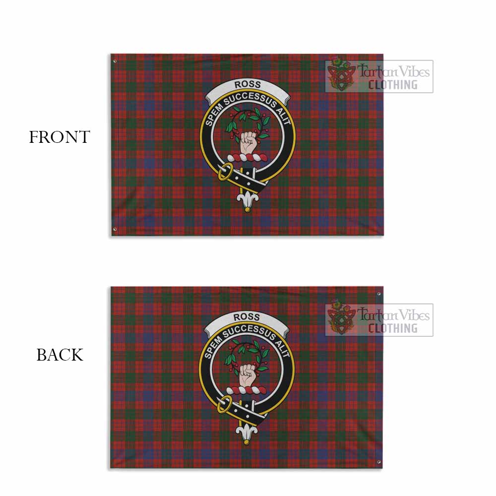 Tartan Vibes Clothing Ross Tartan House Flag with Family Crest