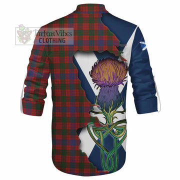 Ross Tartan Family Crest Ghillie Kilt Shirt Scottish Thistle Celtic Inspired - Tartan Vibes Clothing