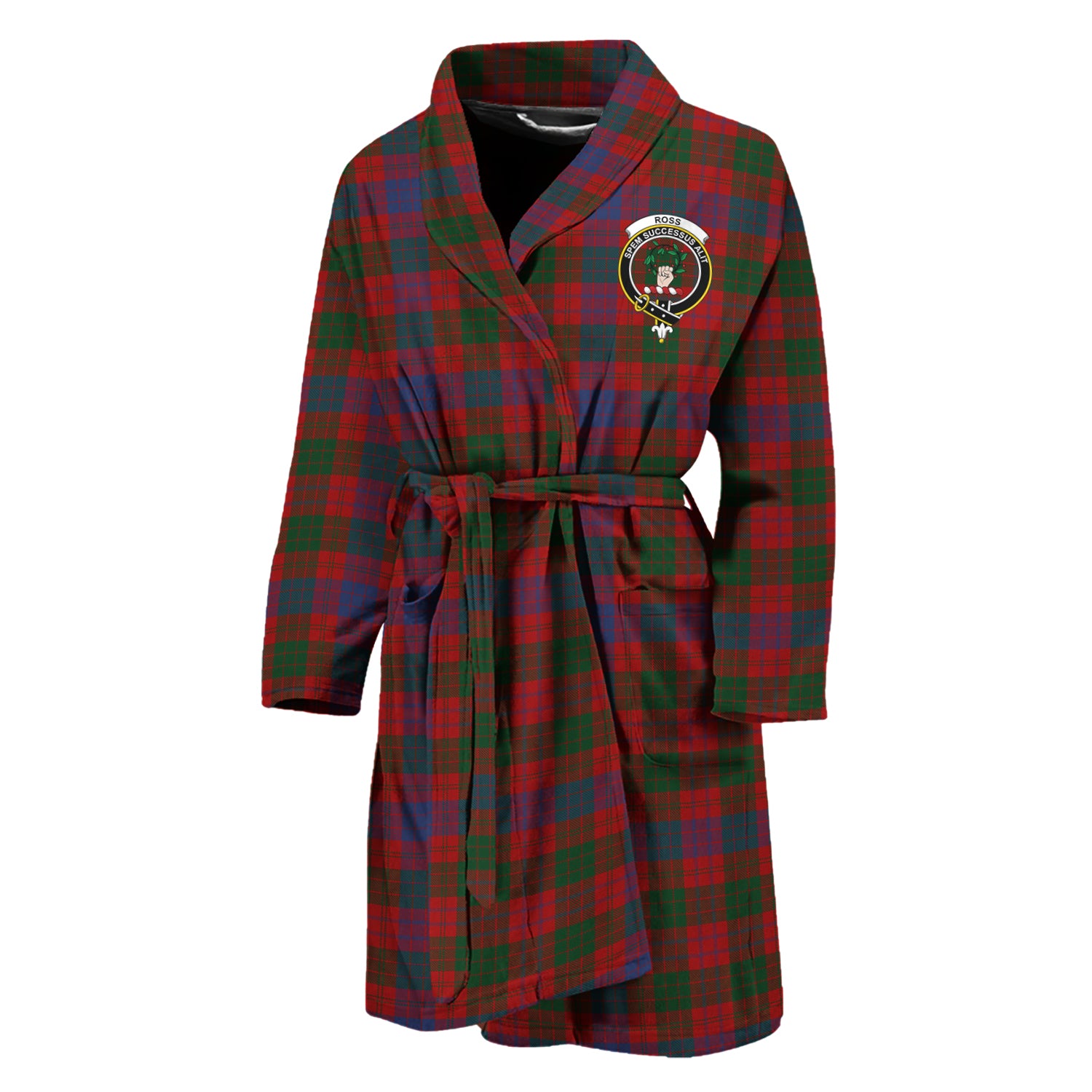 Ross Tartan Bathrobe with Family Crest Unisex M - Tartan Vibes Clothing