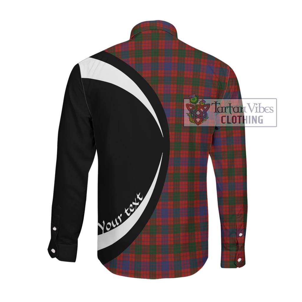 Ross Tartan Long Sleeve Button Up with Family Crest Circle Style Men's Shirt - Tartan Vibes Clothing