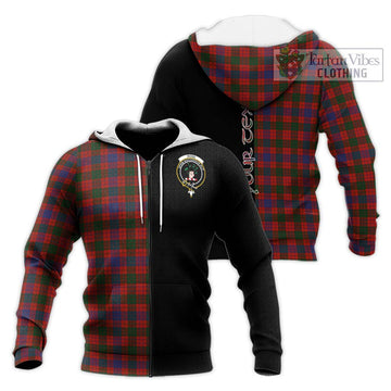 Ross Tartan Knitted Hoodie with Family Crest and Half Of Me Style