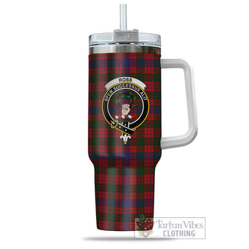 Ross Tartan Tumbler with Handle with Family Crest - Tartan Vibes Clothing