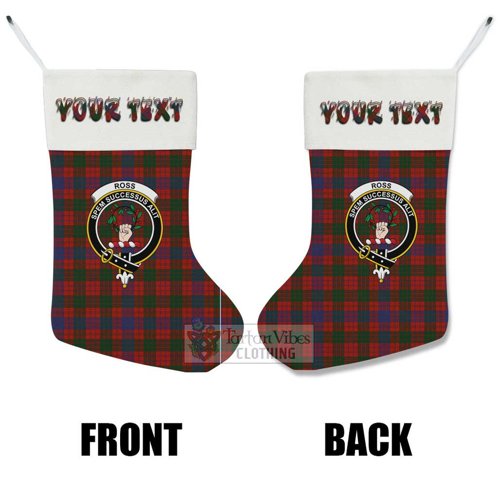 Tartan Vibes Clothing Ross Tartan Family Crest Christmas Stocking with Personalized Text