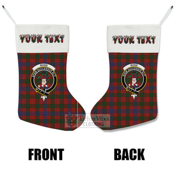 Ross Tartan Family Crest Christmas Stocking with Personalized Text