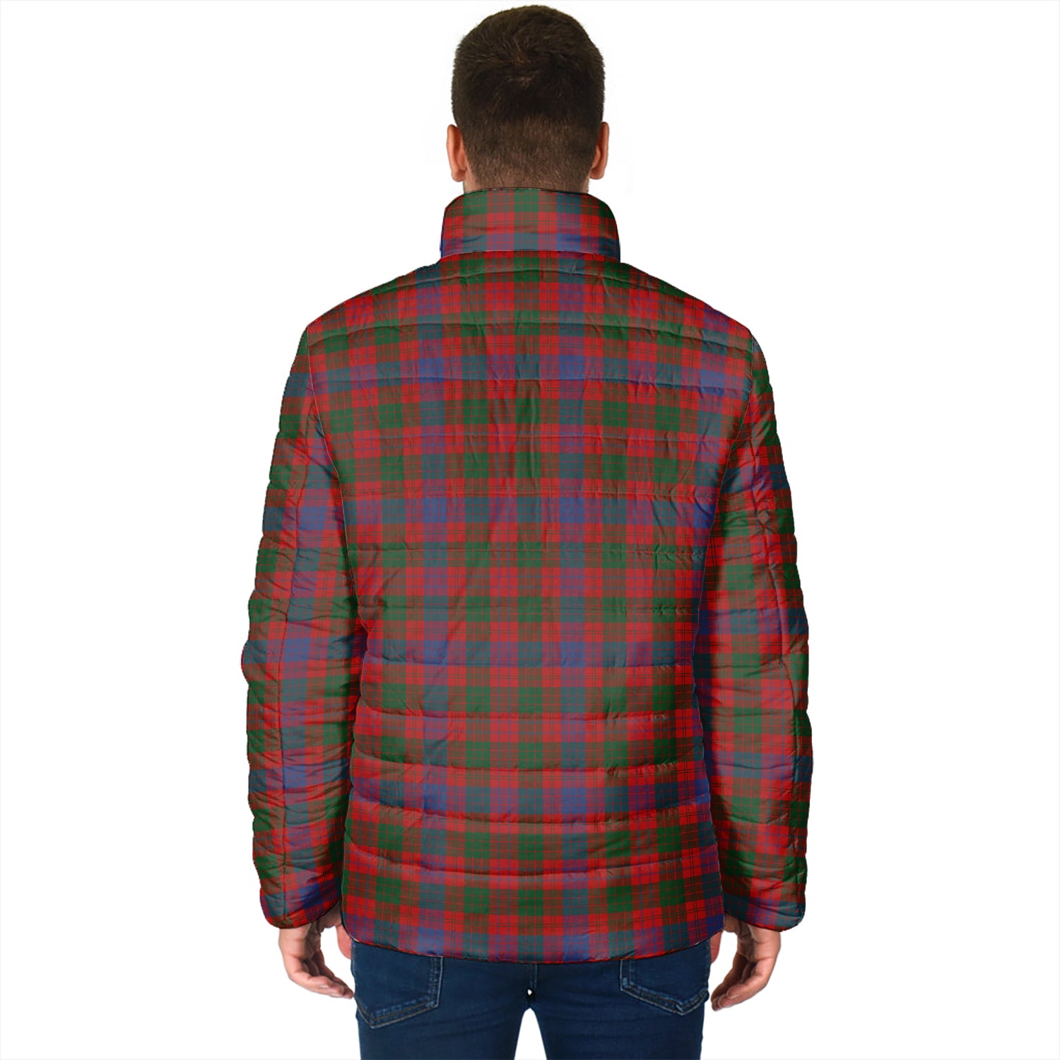 Ross Tartan Padded Jacket with Family Crest - Tartan Vibes Clothing