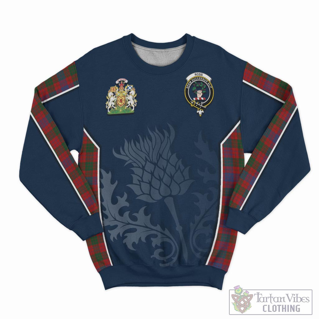 Tartan Vibes Clothing Ross Tartan Sweatshirt with Family Crest and Scottish Thistle Vibes Sport Style