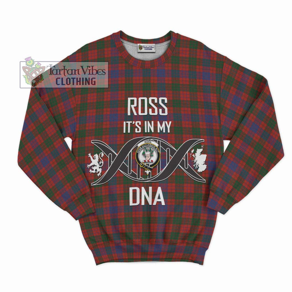 Ross Tartan Sweatshirt with Family Crest DNA In Me Style - Tartanvibesclothing Shop