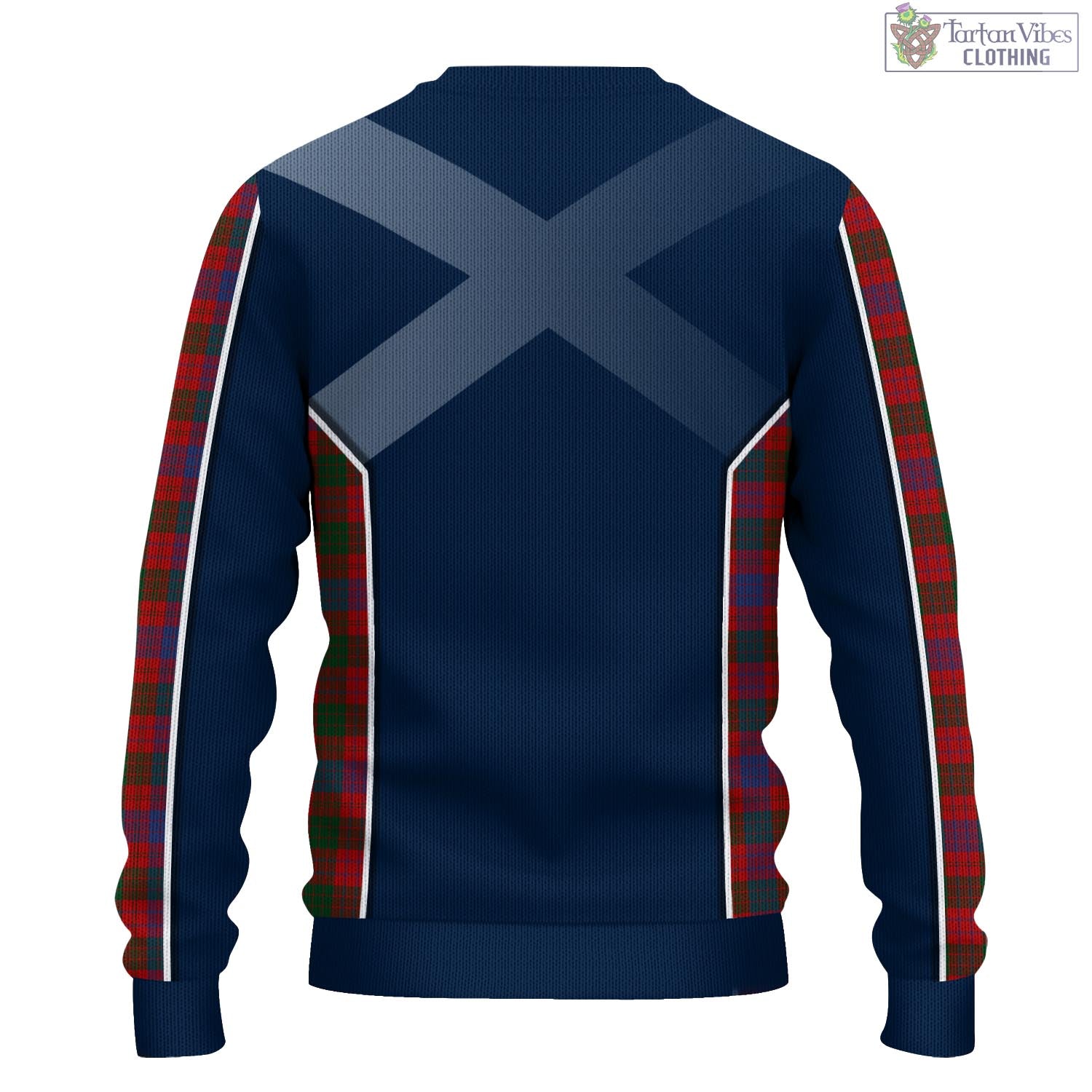 Tartan Vibes Clothing Ross Tartan Knitted Sweatshirt with Family Crest and Scottish Thistle Vibes Sport Style