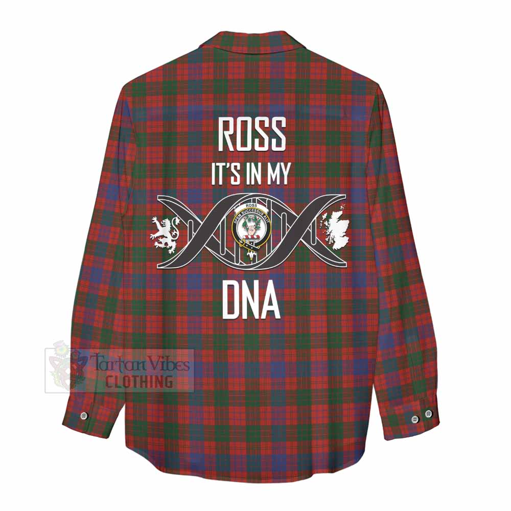 Tartan Vibes Clothing Ross Tartan Women's Casual Shirt with Family Crest DNA In Me Style