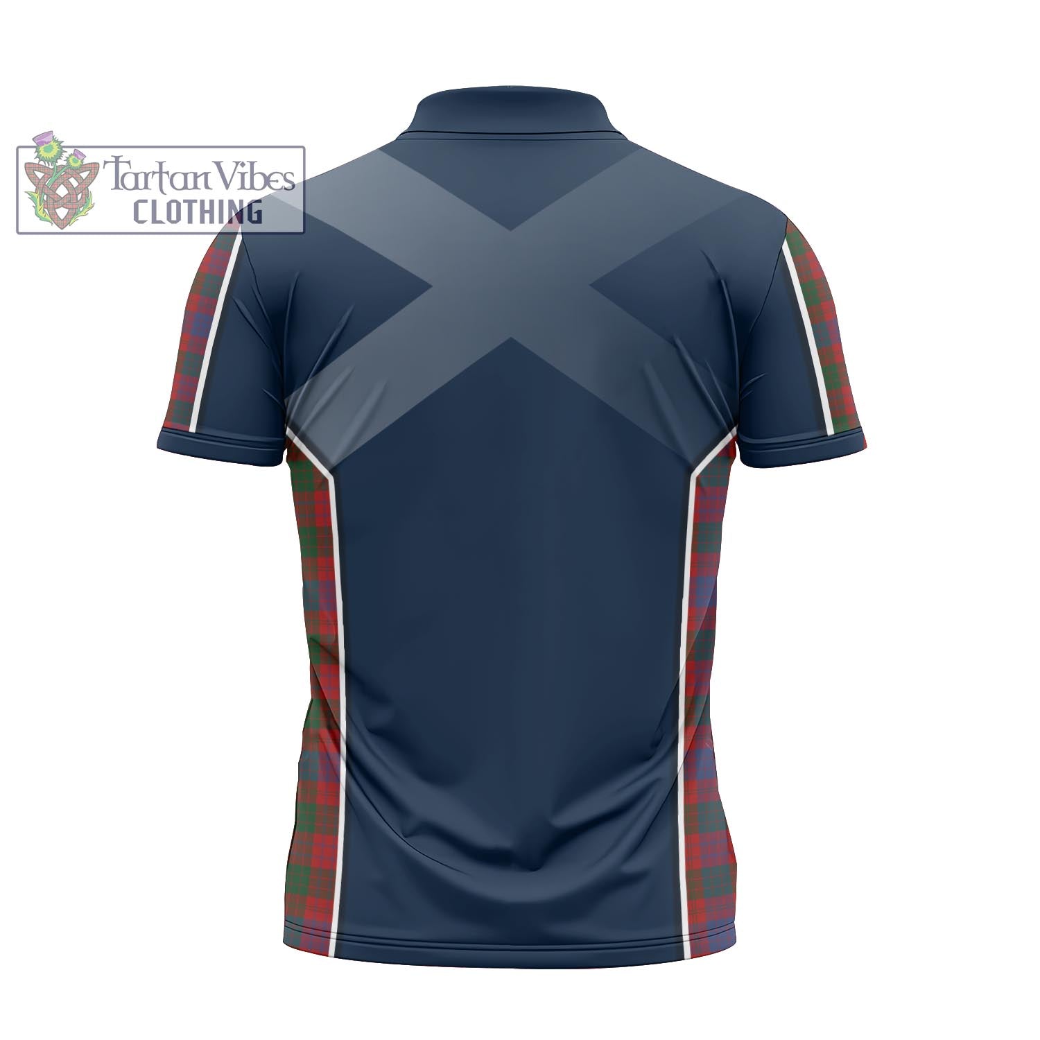 Tartan Vibes Clothing Ross Tartan Zipper Polo Shirt with Family Crest and Scottish Thistle Vibes Sport Style