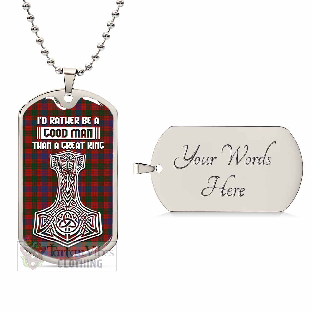 Tartan Vibes Clothing Ross Tartan Dog Tag Necklace Viking Mjolnir Style