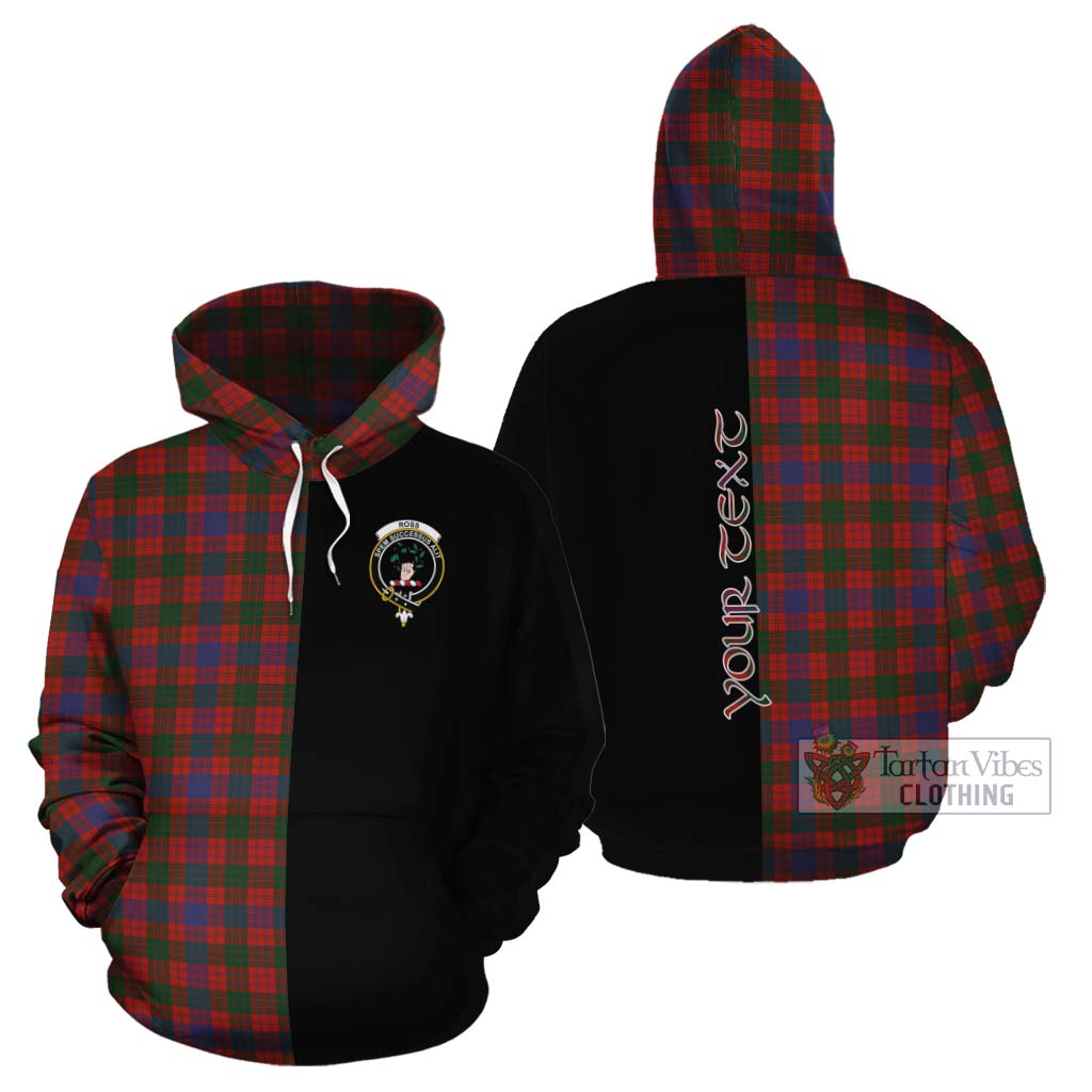 Tartan Vibes Clothing Ross Tartan Cotton Hoodie with Family Crest and Half Of Me Style