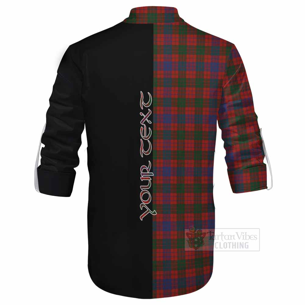 Tartan Vibes Clothing Ross Tartan Ghillie Kilt Shirt with Family Crest and Half Of Me Style