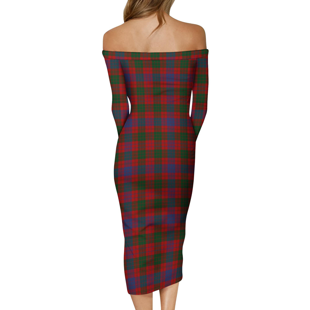 Ross Tartan Off Shoulder Lady Dress - Tartan Vibes Clothing