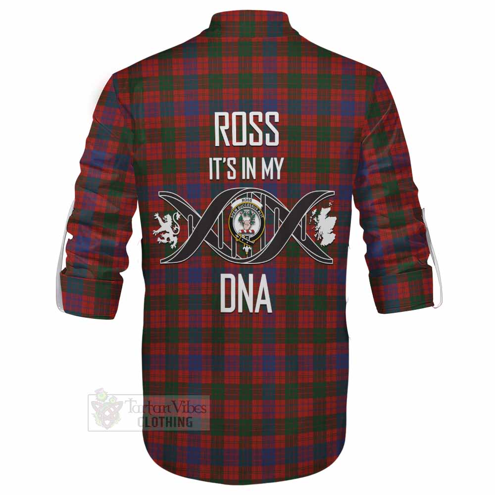 Tartan Vibes Clothing Ross Tartan Ghillie Kilt Shirt with Family Crest DNA In Me Style