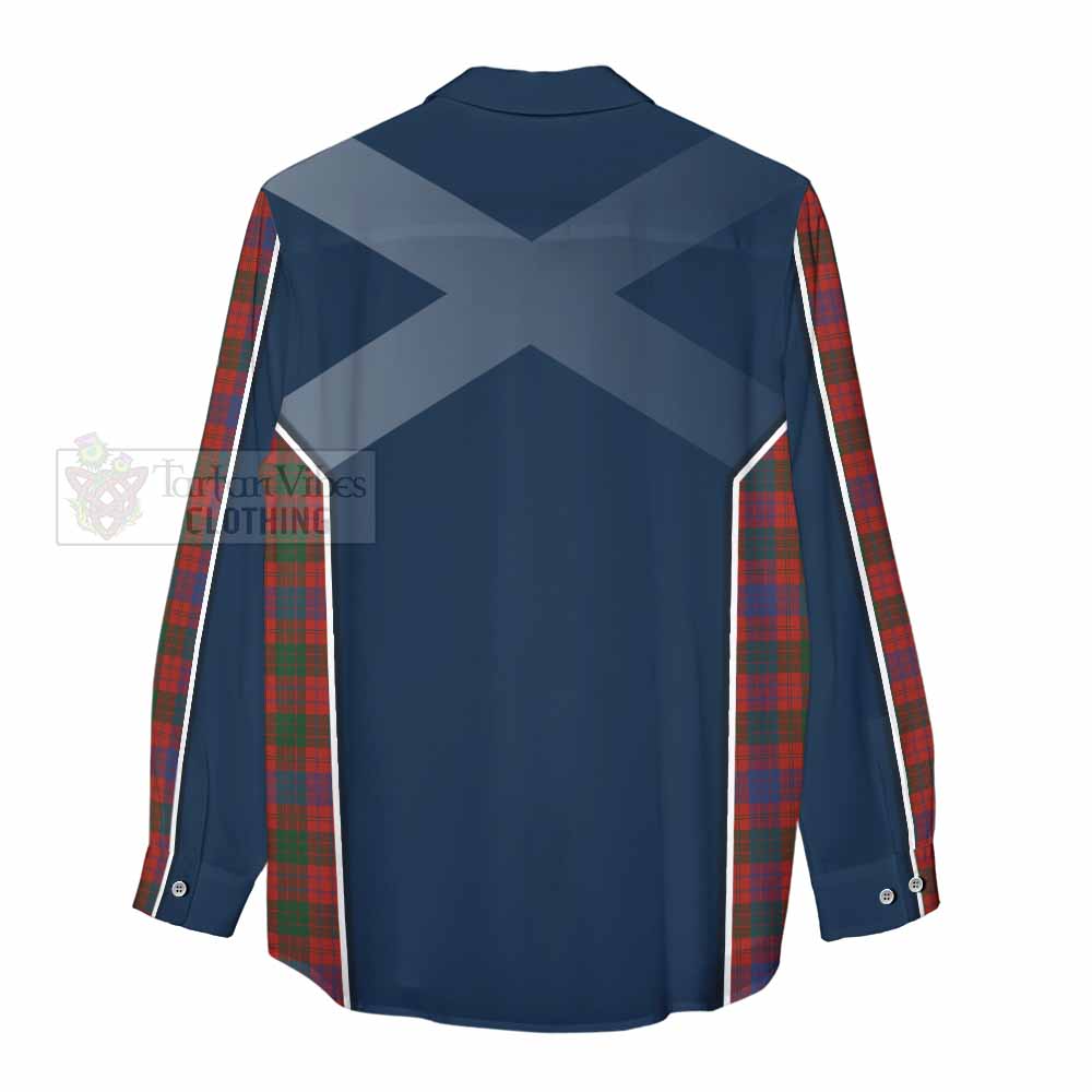 Tartan Vibes Clothing Ross Tartan Women's Casual Shirt with Family Crest and Lion Rampant Vibes Sport Style