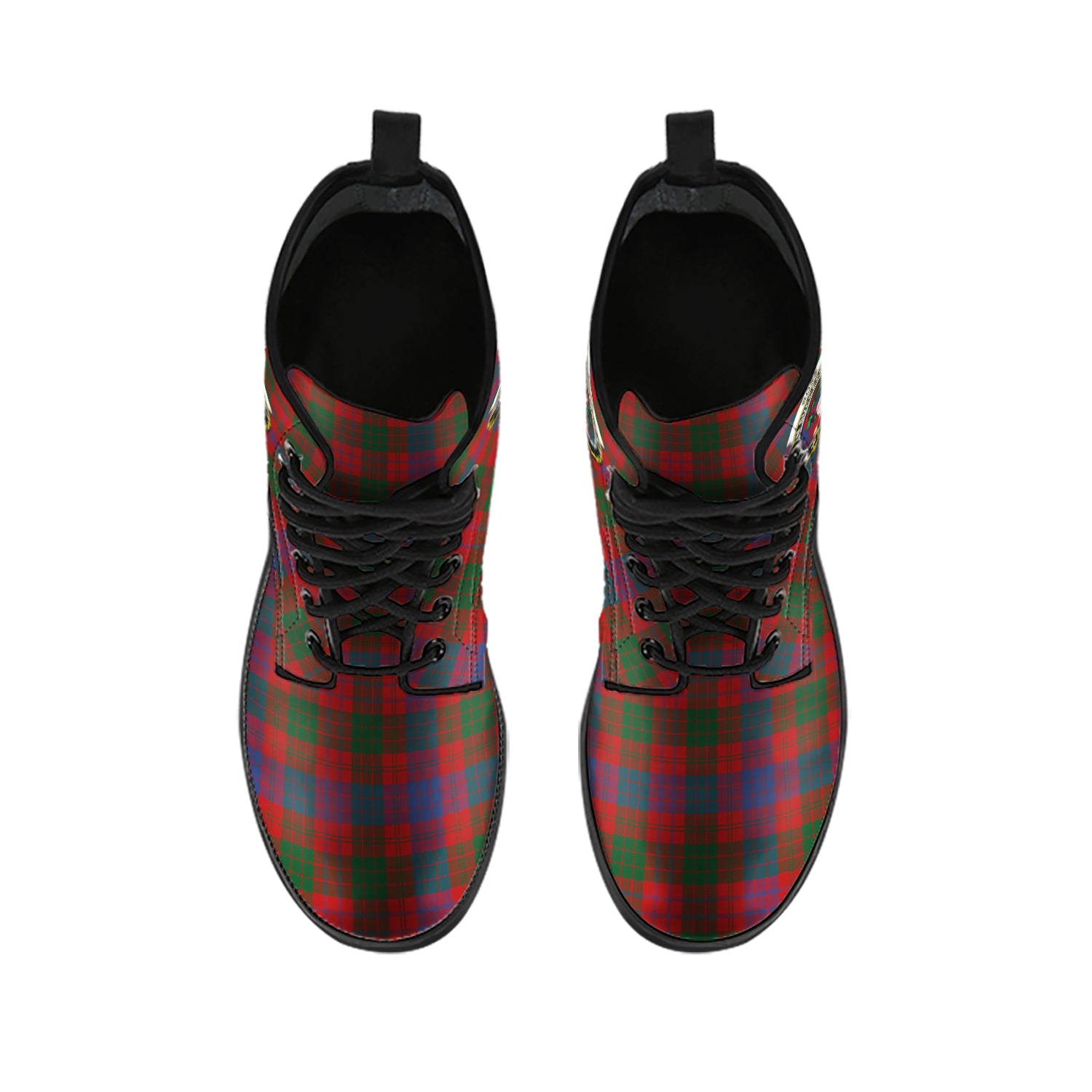 ross-tartan-leather-boots-with-family-crest