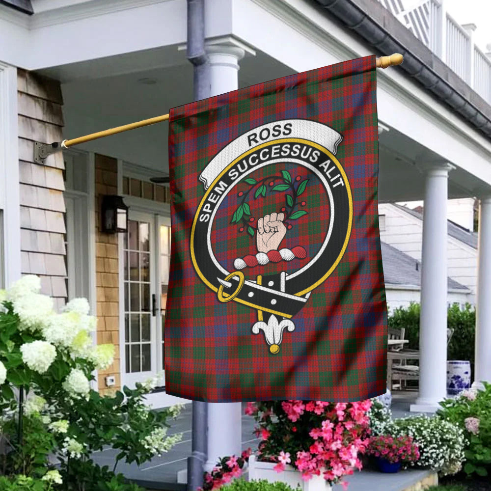 Ross Tartan Flag with Family Crest - Tartan Vibes Clothing