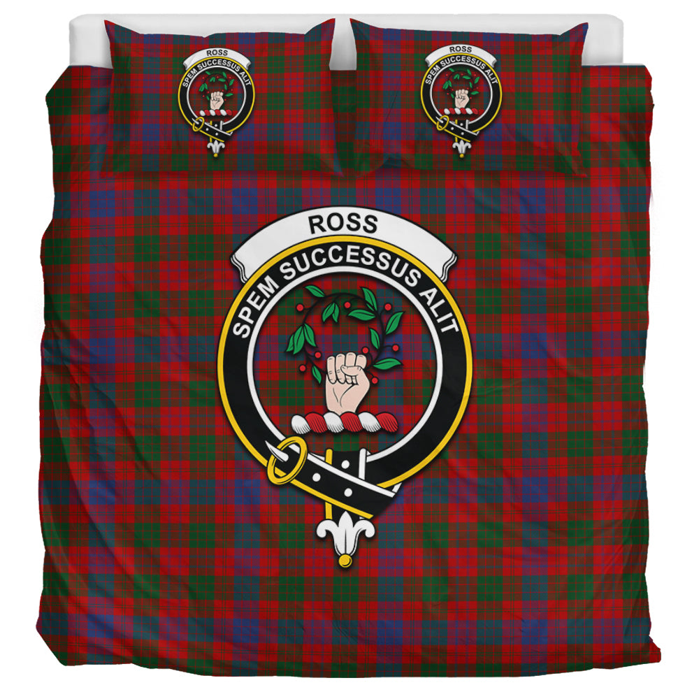 Ross Tartan Bedding Set with Family Crest UK Bedding Set UK Super King 104*94 inch - Tartan Vibes Clothing