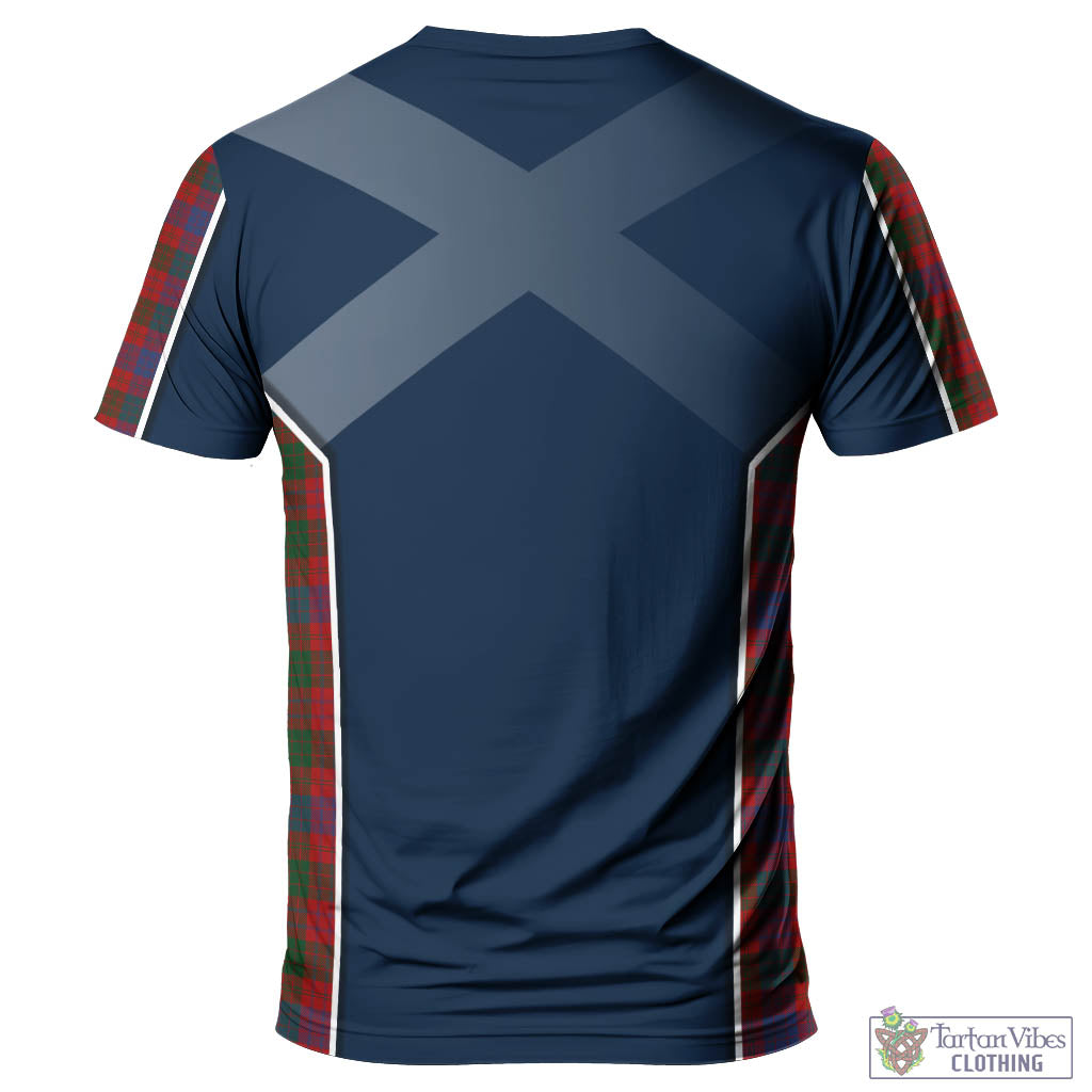 Tartan Vibes Clothing Ross Tartan T-Shirt with Family Crest and Scottish Thistle Vibes Sport Style