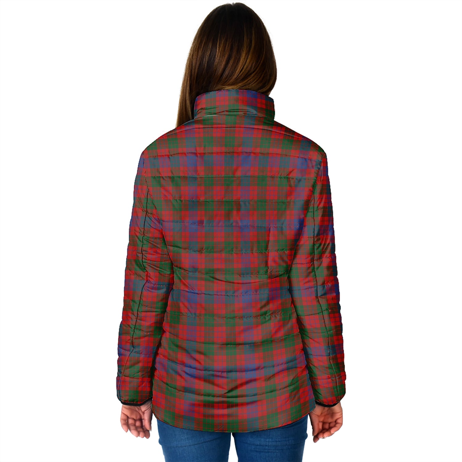 Ross Tartan Padded Jacket with Family Crest - Tartan Vibes Clothing