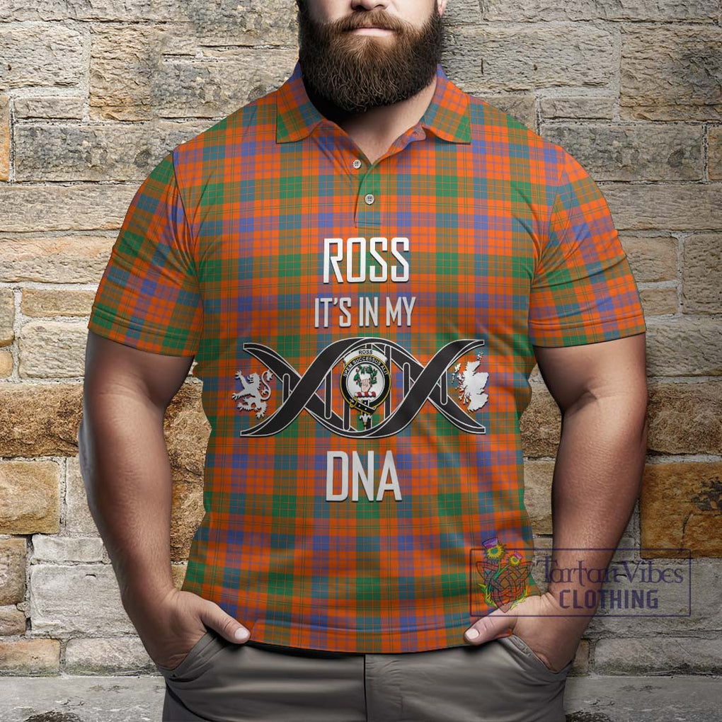 Ross Ancient Tartan Polo Shirt with Family Crest DNA In Me Style Kid - Tartanvibesclothing Shop