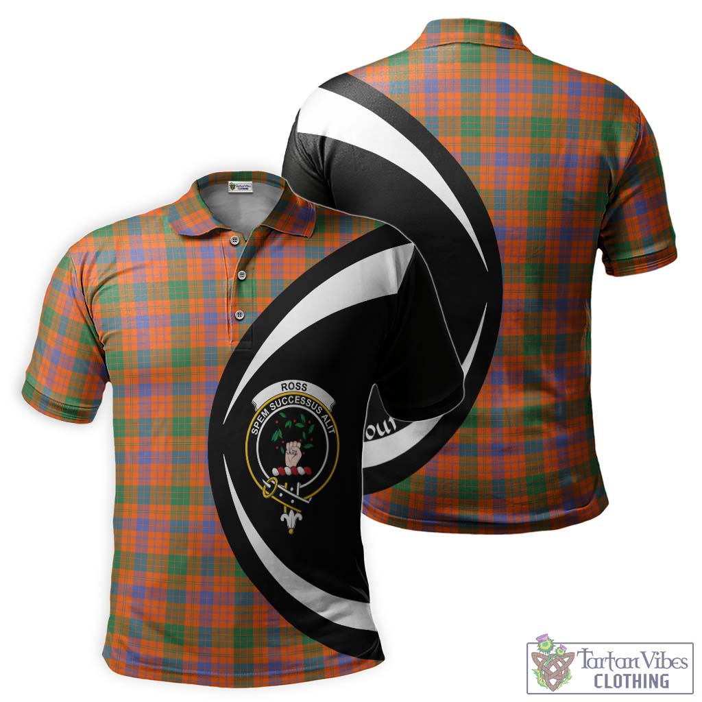 Ross Ancient Tartan Men's Polo Shirt with Family Crest Circle Style Kid - Tartan Vibes Clothing