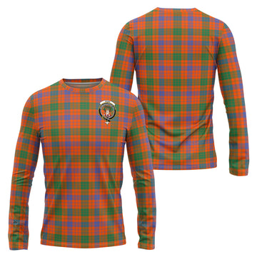 Ross Ancient Tartan Long Sleeve T-Shirt with Family Crest