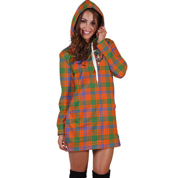 Ross Ancient Tartan Hoodie Dress with Family Crest