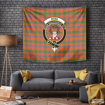 Ross Ancient Tartan Tapestry Wall Hanging and Home Decor for Room with Family Crest