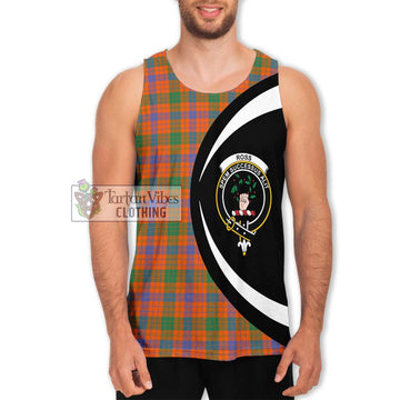 Ross Ancient Tartan Men's Tank Top with Family Crest Circle Style