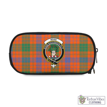 Ross Ancient Tartan Pen and Pencil Case with Family Crest